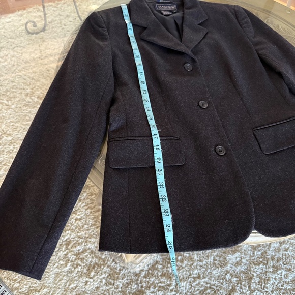 VTG Harolds Womens Wool Cashmere Blend Structured Blazer Gray Sz 6 Made in Italy